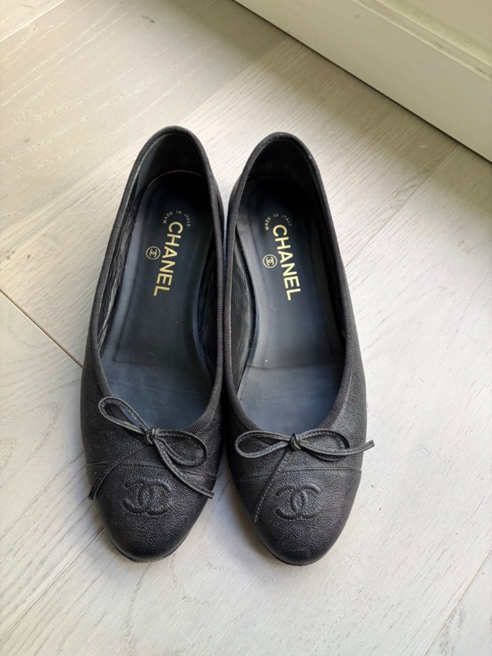 Chanel black ballet flats caviar leather 39 (US 8.5) - Picture 14 of 15